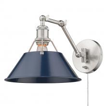  3306-A1W PW-NVY - Orwell PW 1 Light Articulating Wall Sconce in Pewter with Matte Navy shade